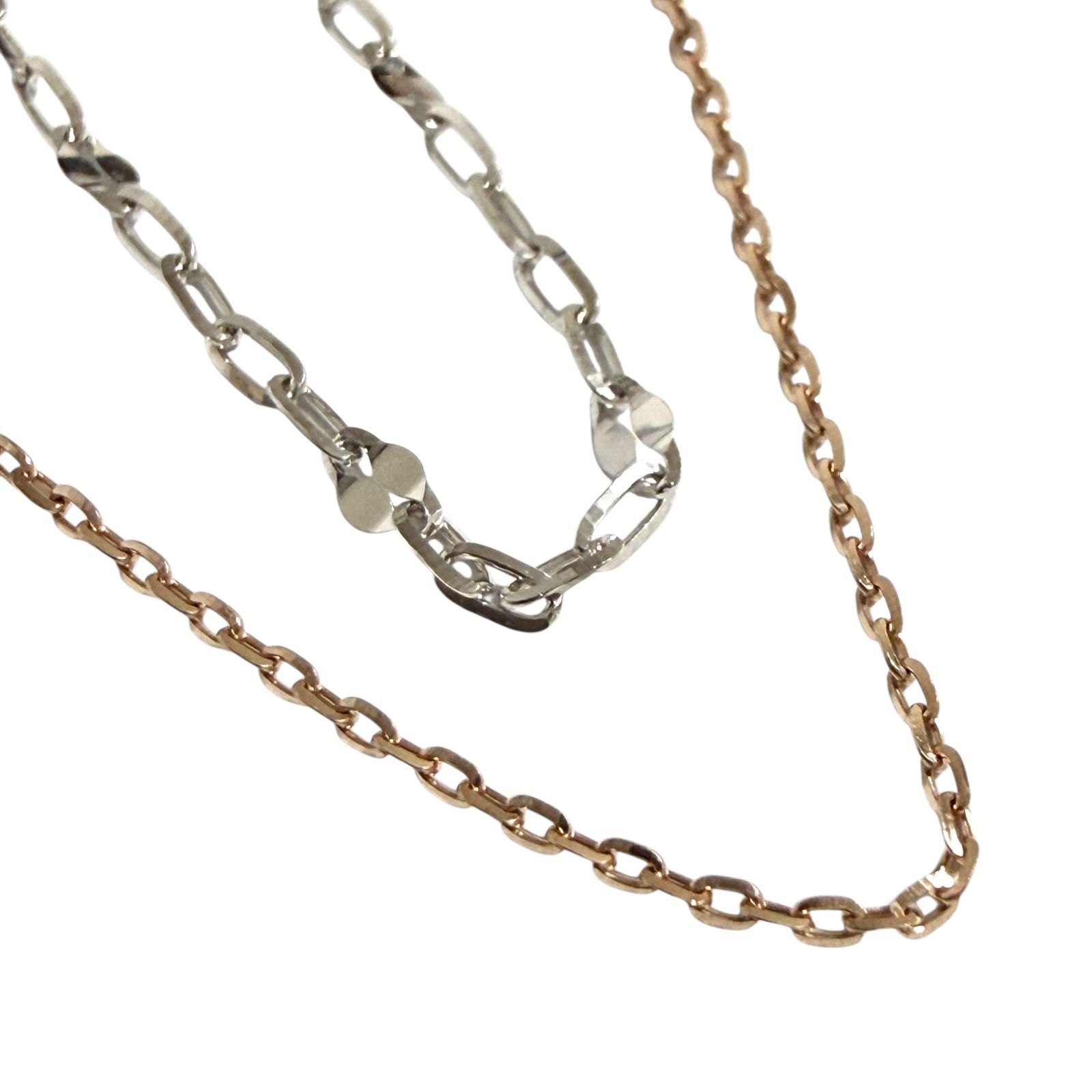 エテ ミストピンク K10 レイヤード ネックレス バイカラー ゴールド