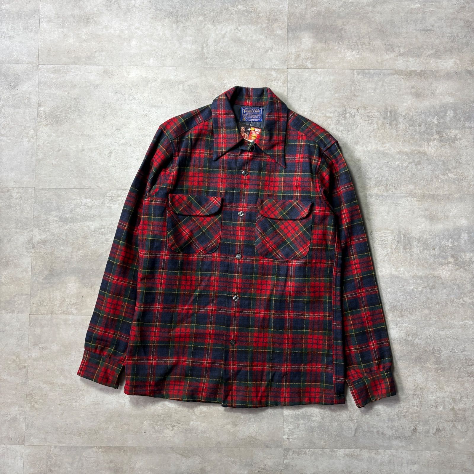 70s pendleton ウールネルシャツ チェック S ボックスタイプ