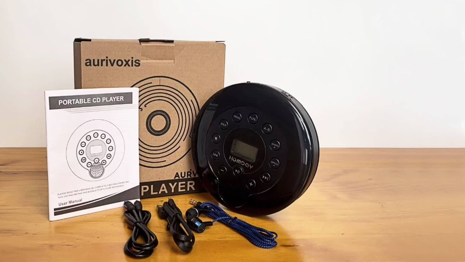 リチウムポリマーバッテリー ヘッドフォンとAUXケーブル付きで車内でも使用