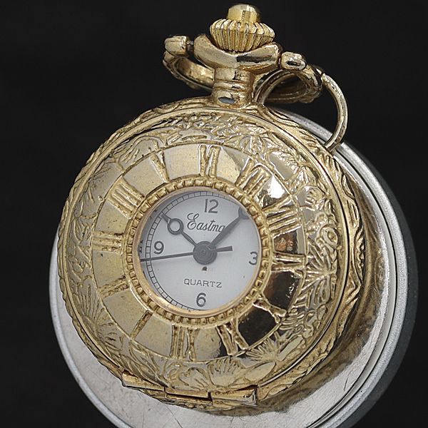 ゴールド 懐中時計 ホワイト文字盤