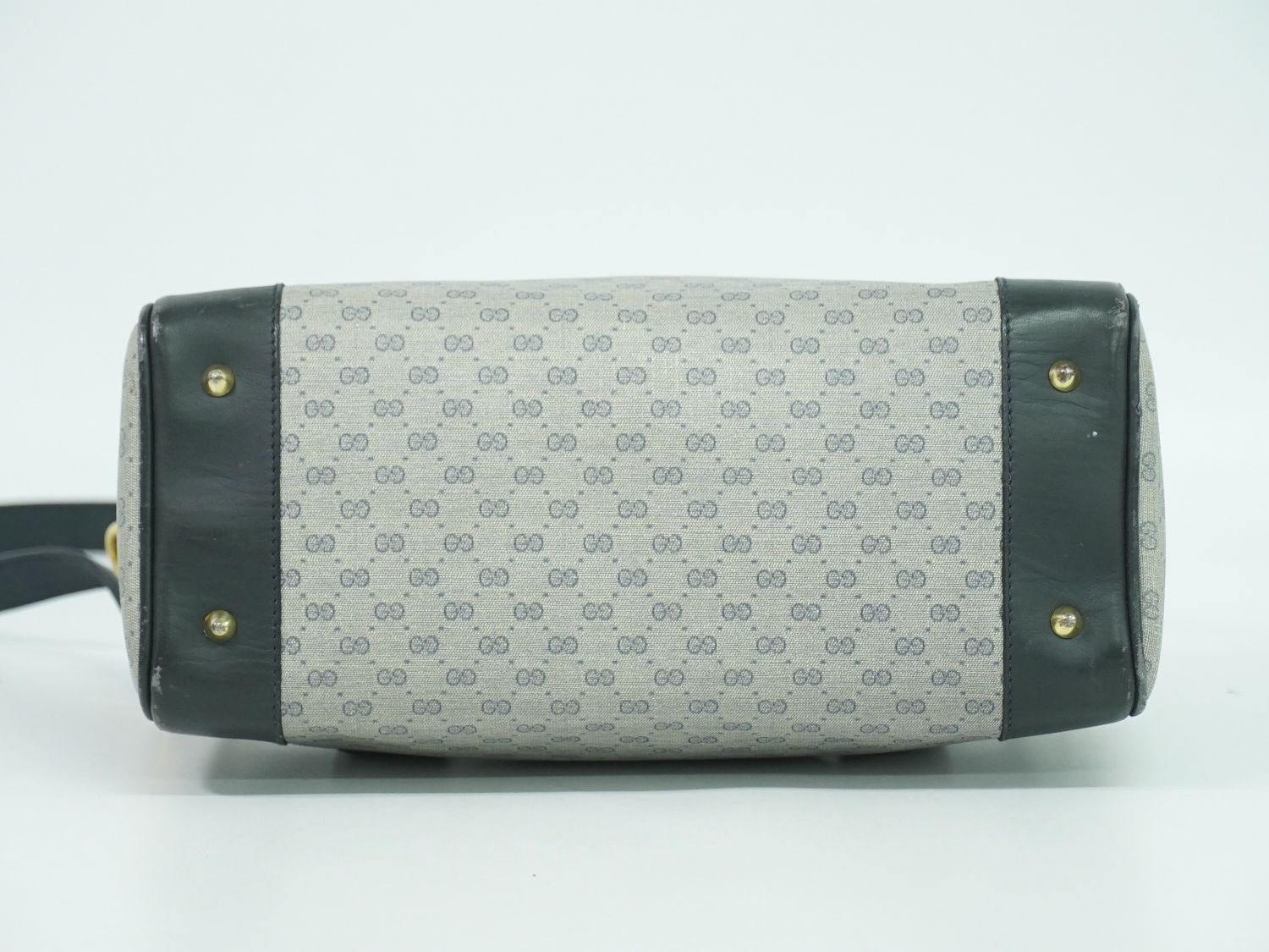 【GUCCI】ボストンバッグ　マイクロGG PVC ネイビー　グレー GUCCI】ボストンバッグ マイクロGG PVC ネイビー グレー - メルカリ