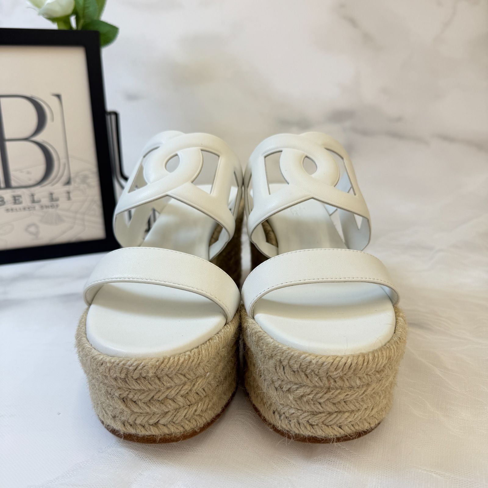 鑑定済み【 新品 】エルメス 《 イテア 》 37 ( 24cm程度 ) ホワイト