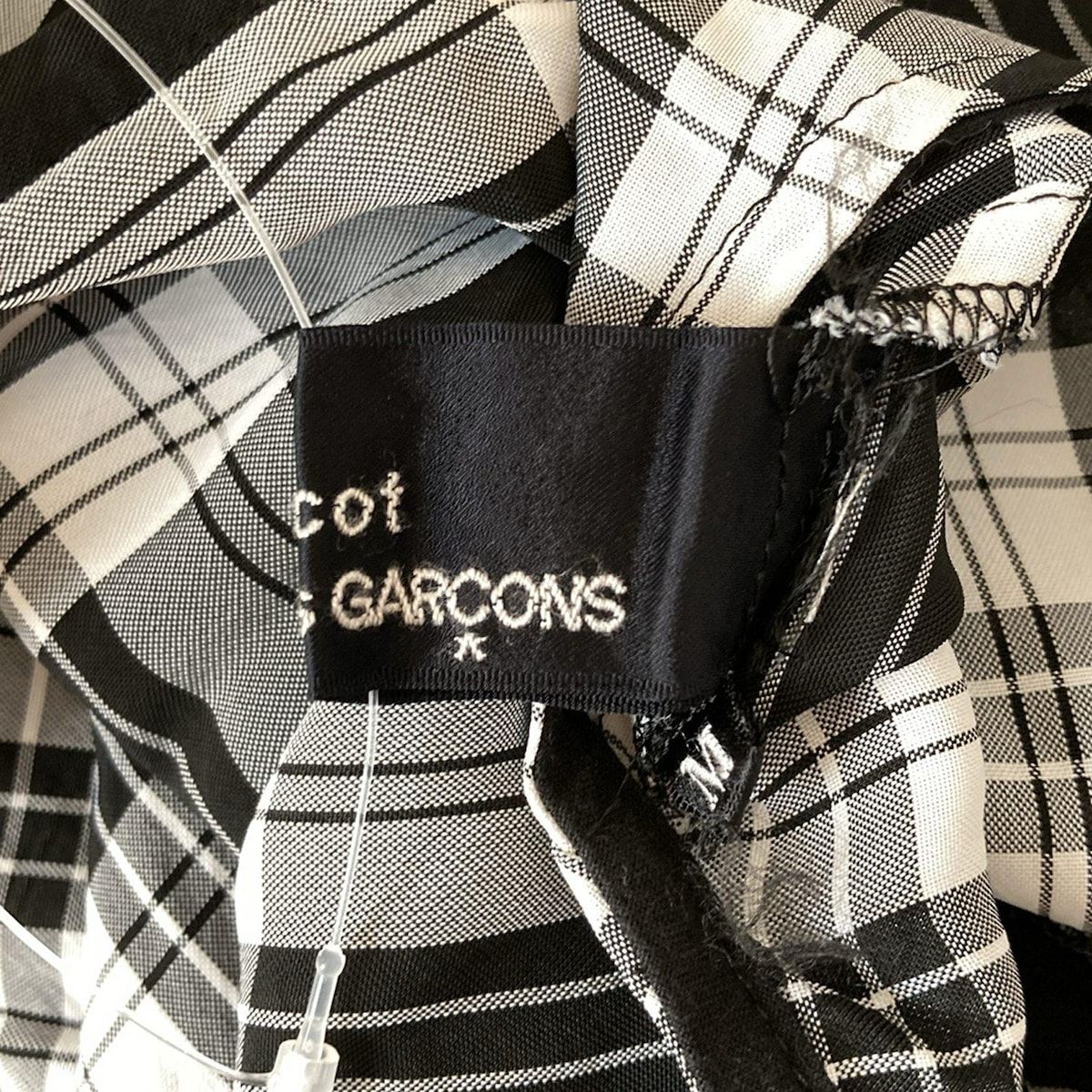 トリココムデギャルソン チェック装飾 長袖Tシャツ カットソー トリココムデギャルソン チェック装飾 長袖Tシャツ カットソー