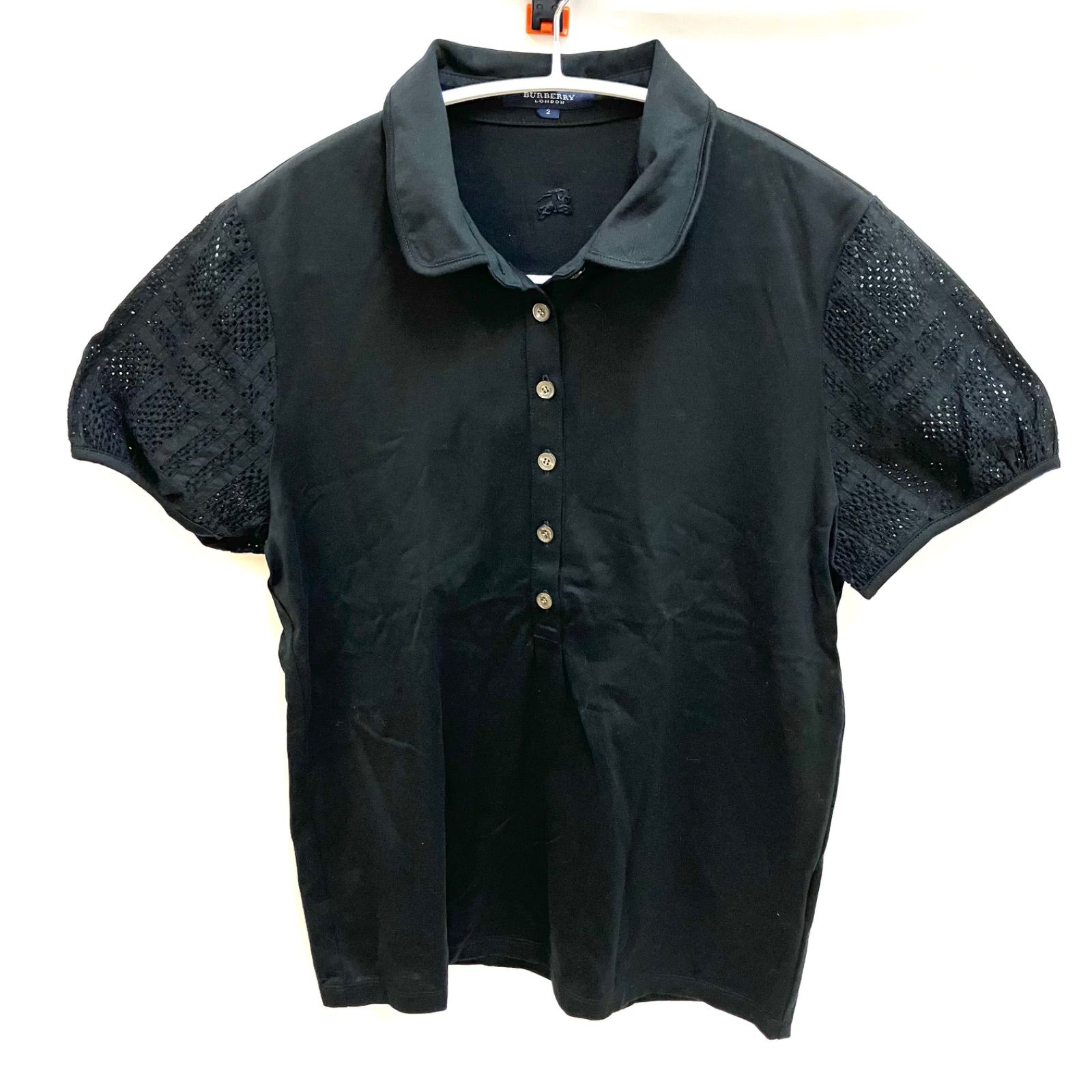 BURBERRY LONDON レディースポロシャツ ブラック M BURBERRY 