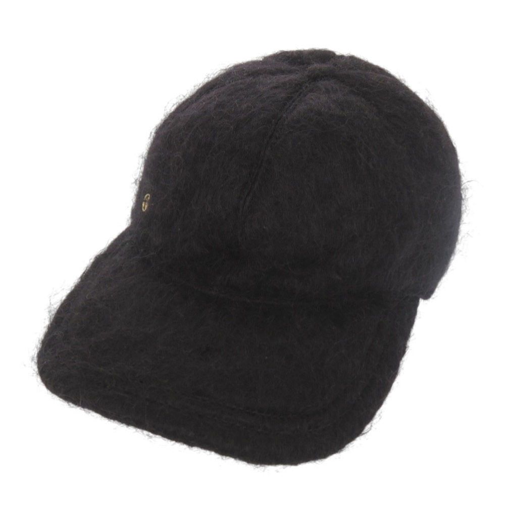 グッチ GGロゴ ベースボールキャップ サイズM モヘア ウール ブラック 帽子 キャップ 黒 0469 GUCCI