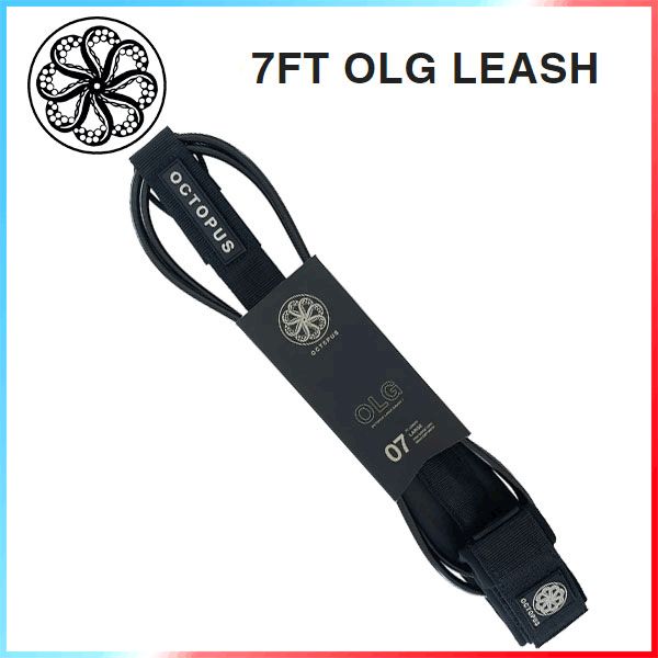 OCTOPUS IS REAL7FT OLG LEASH / オクトパスイズリアル 6FT ラージゲージ ハンドタイドリーシュ アンクル 足首 サーフィン ショートボード BLACK @超メルカリ市