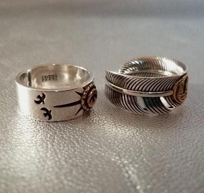 ハーヴィーメイス 12KGF フェザーリング　ナバホ　インディアンジュエリー ハーヴィーメイス 12KGF フェザーリング ナバホ インディアンジュエリー