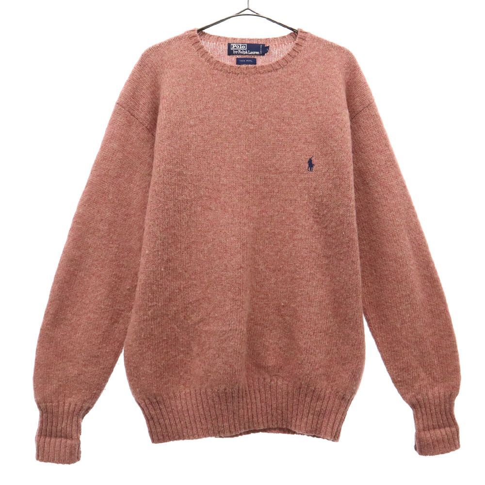 ポロバイラルフローレン 長袖 ウール セーター L ピンク Polo by Ralph Lauren ニット メンズ 古着 【240213】