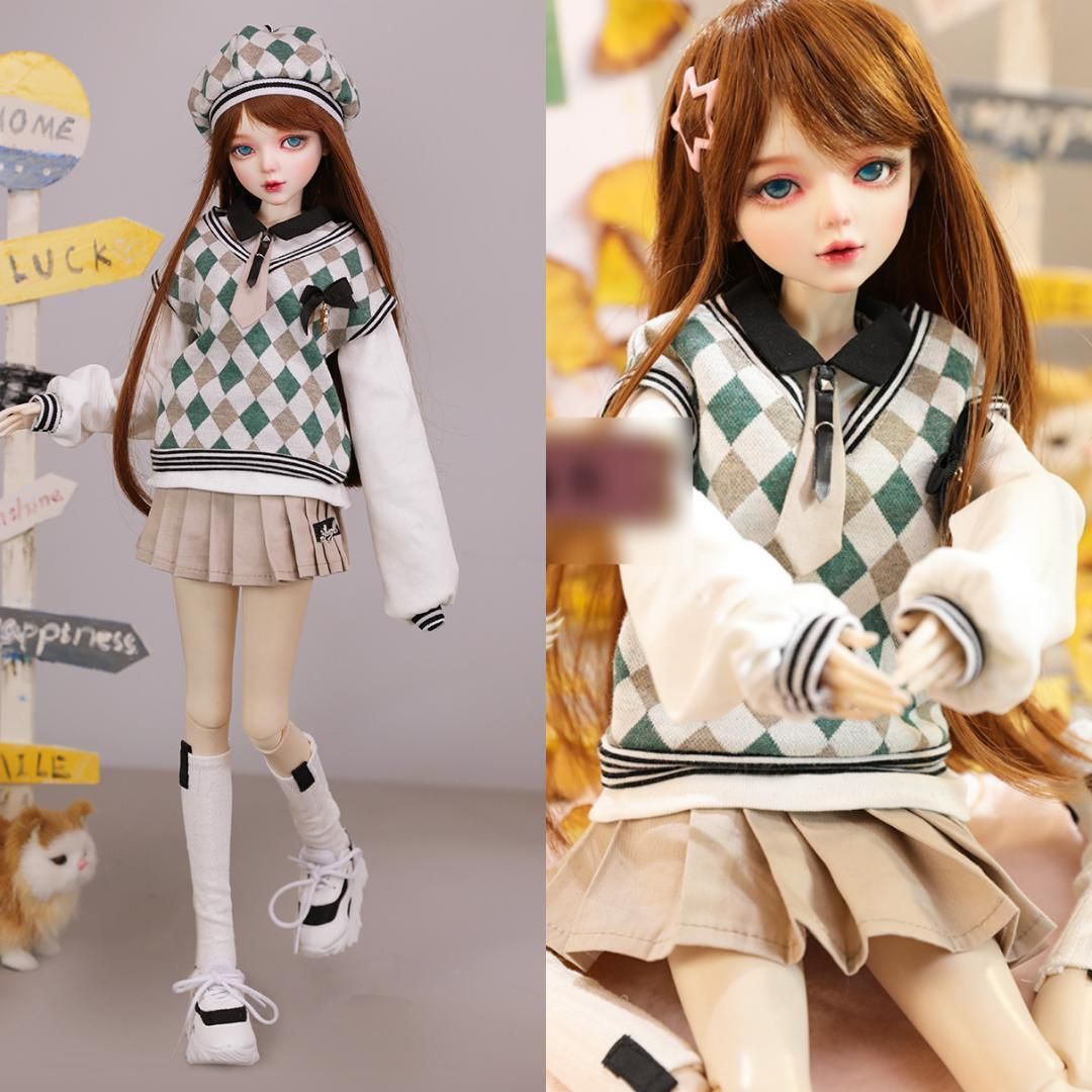 BJD 1/3ドール フルセット 本体 56cm 球体関節人形 眼球 洋服 メイク済