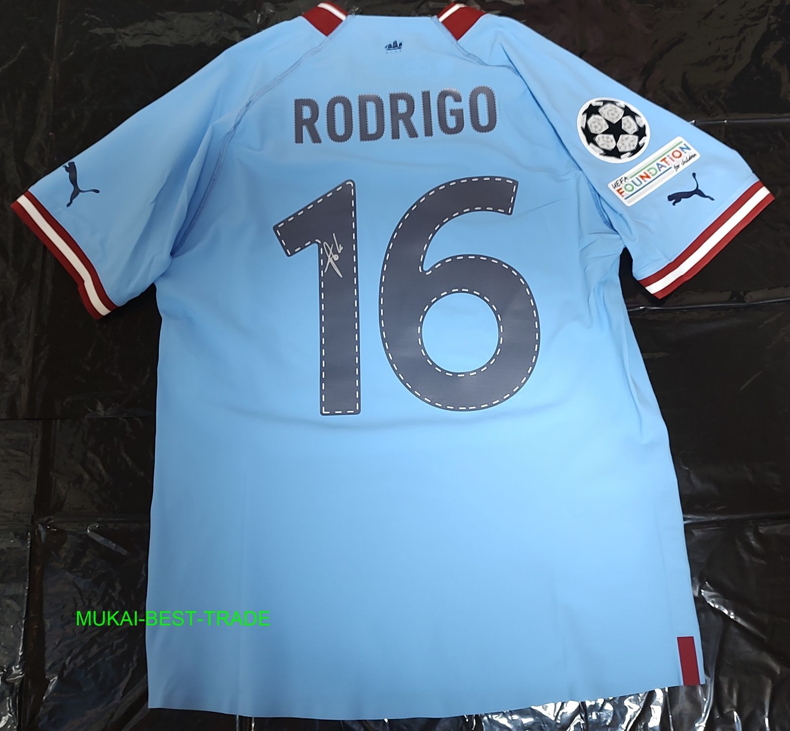 マンチェスターシティ ロドリ サイン入りユニフォーム ロドリ 直筆サイン入りマンチェスター・シティ 2021-22 ホーム