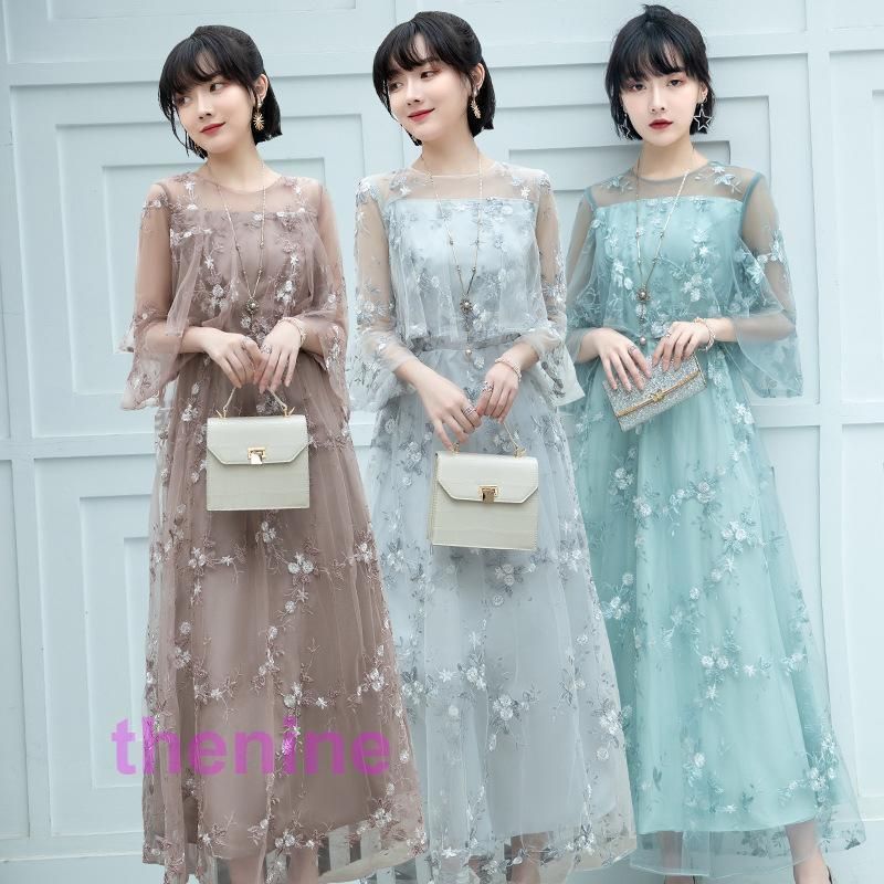 結婚式 パーティードレス 大きいサイズ ワンピース マタニティ フォーマル お呼ばれ レース フリル ドレス マキシ きれいめ 楽チン 女子会 食事会 デート