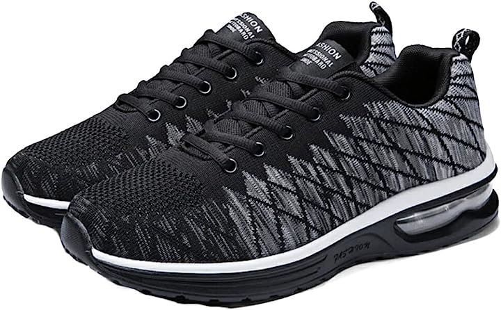 Ys factory ランニングシューズ スニーカー メンズ 運動靴 スポーツ ウォーキングシューズ トレーニング ジム( ブラックA,  26.0 cm 2E)