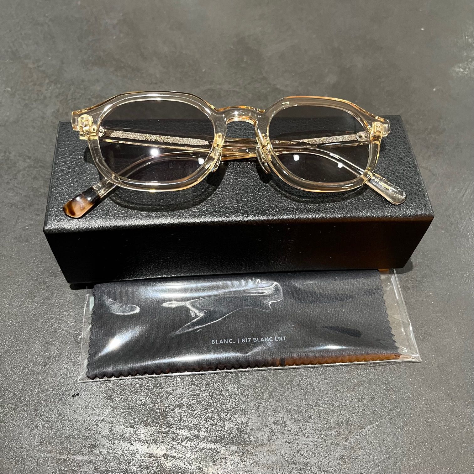 定価36300円 BLANC サングラス 眼鏡 ブラウンフレーム ブルーレンズ  