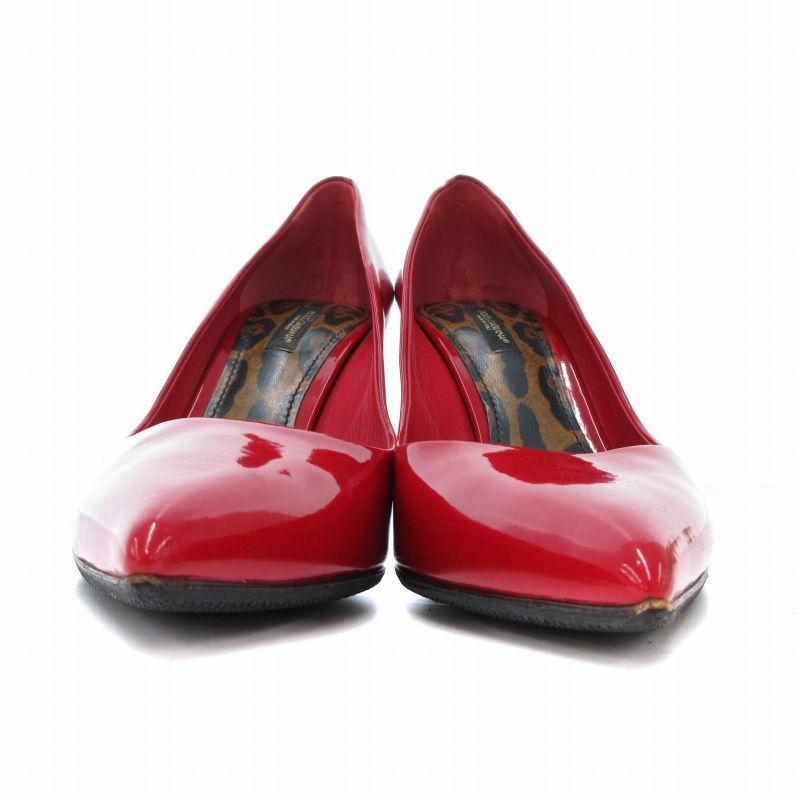 【美品】✨ドルチェ&ガッバーナ パンプス レッド 赤 エナメル パテントレザー ドルチェ&ガッバーナ ドルガバ DOLCE&GABBANA パンプス シューズ