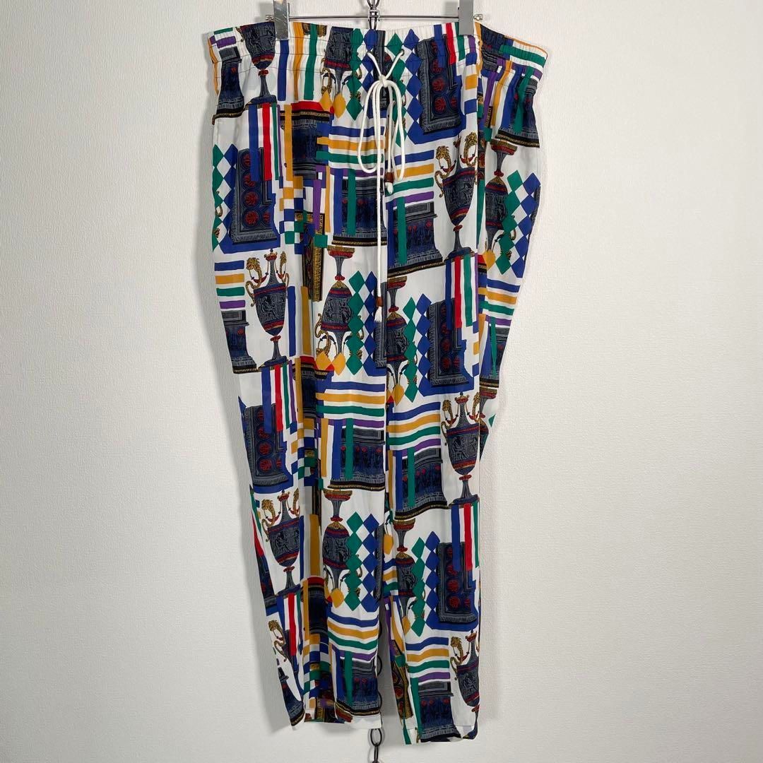 日本製 Japanese 90s Vintage ヴィンテージ ドロースリング アフリカンプリント ワイドパンツ XLサイズ程度