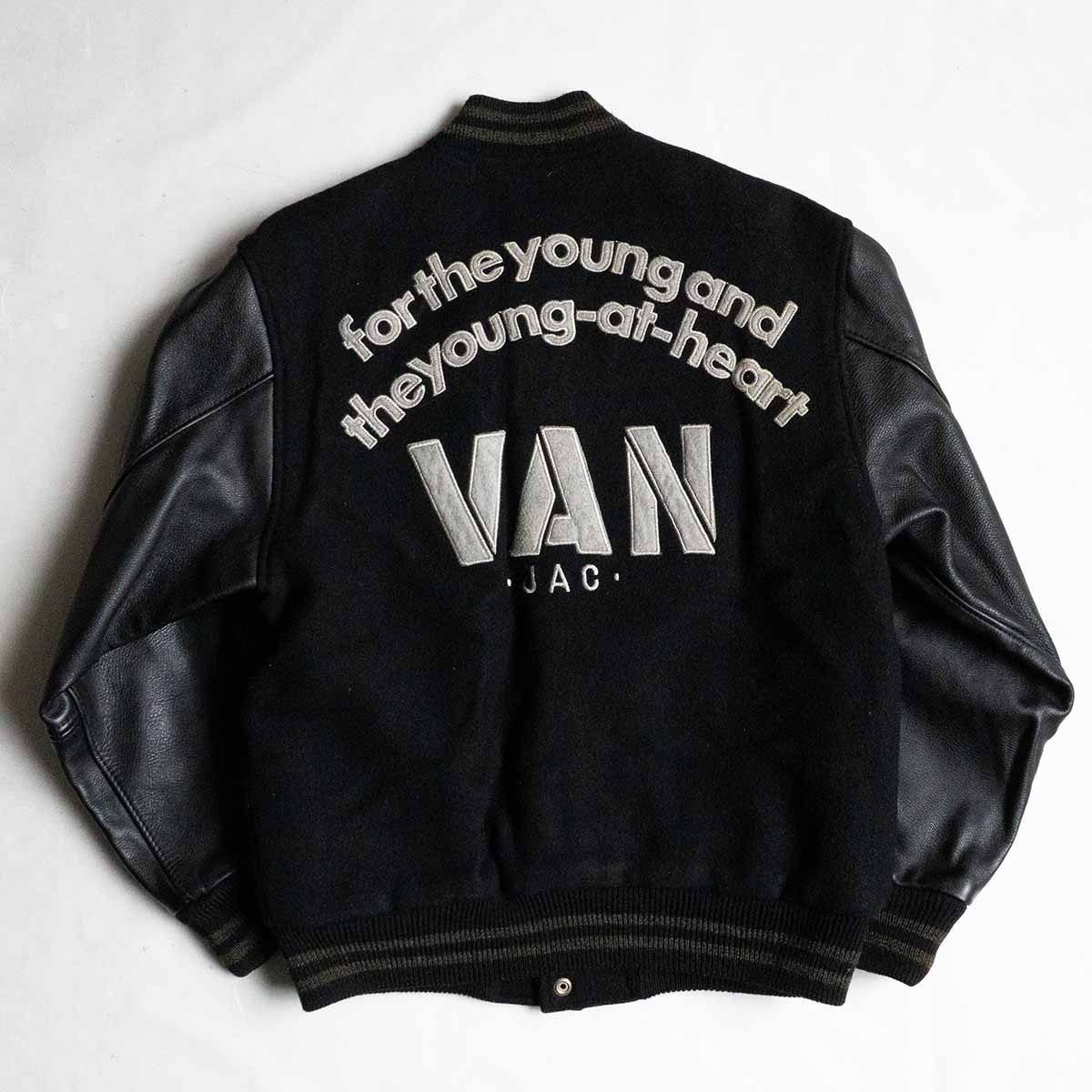 特*し様 VAN JAC スタジアムジャンパー 袖皮 ブラック Mサイズ VAN