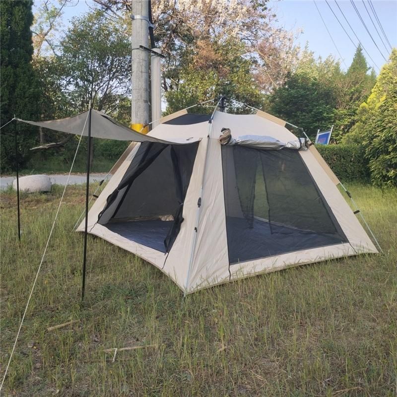 キャンプテント アウトドア 1秒開閉 BBQ グリーン&オレンジ キャンプ用