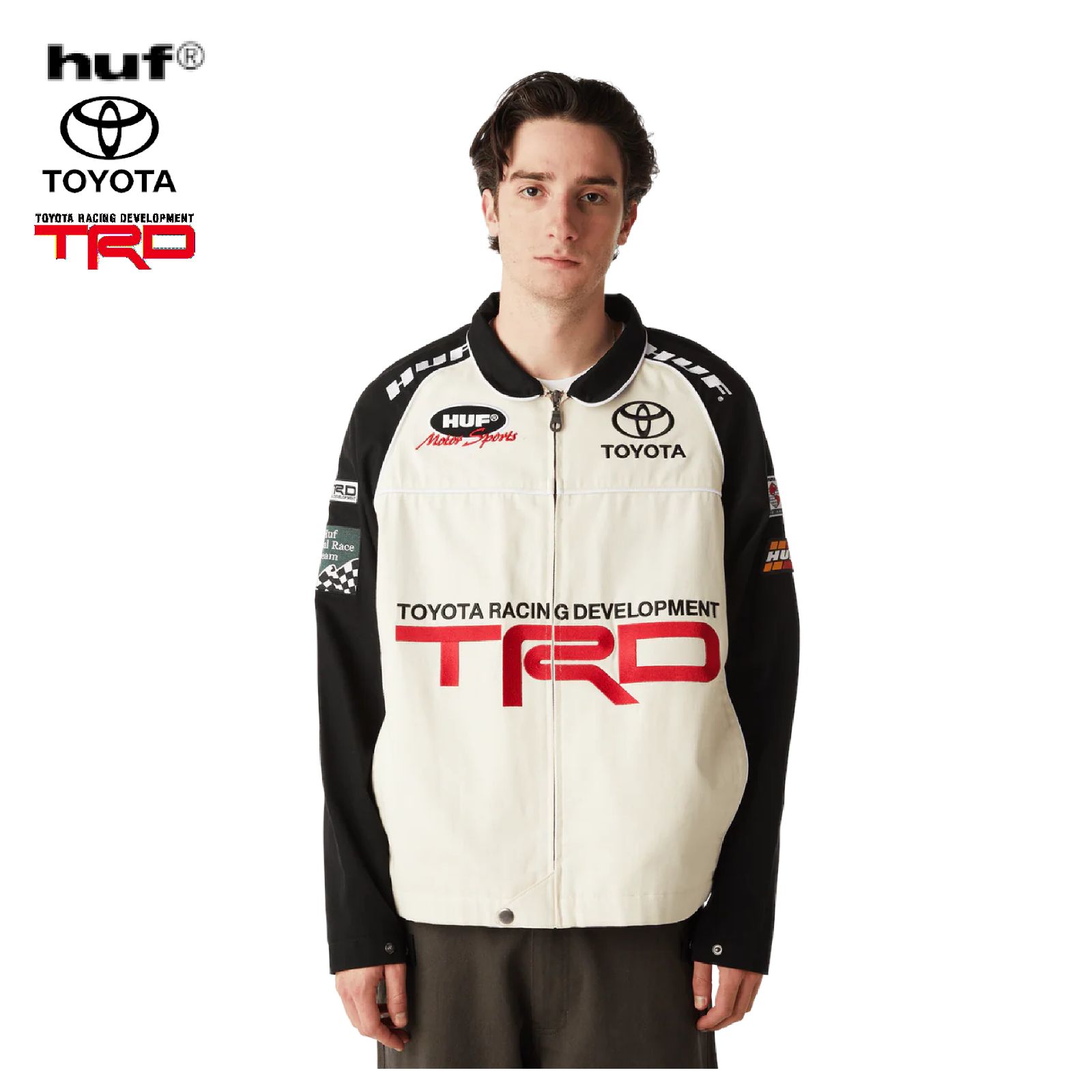 新品] HUF X TOYOTA TRD PODIUM RACING JACKET [JK00486-MLT-CREAM 