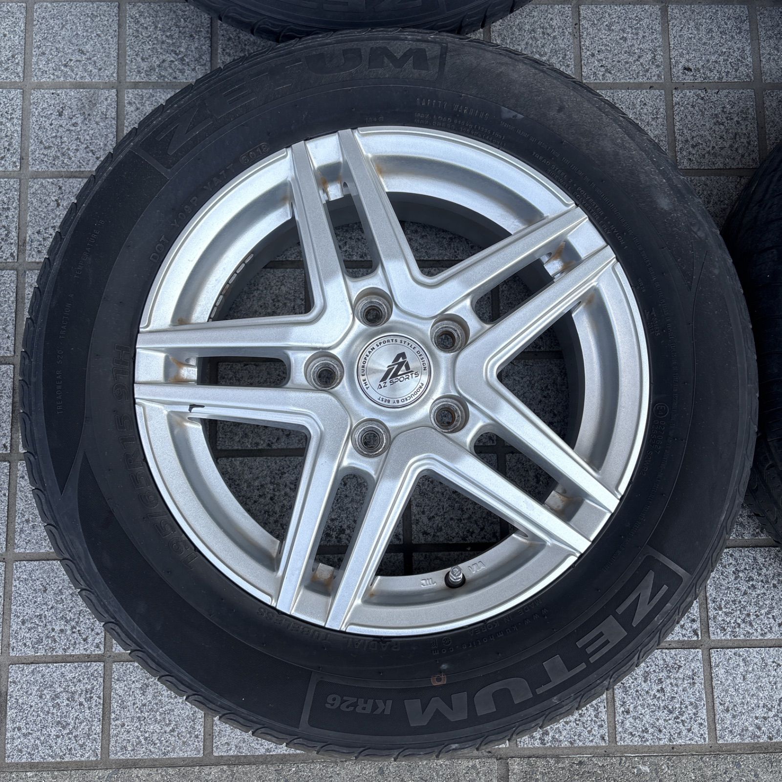 最終値下げ【送料無料】AZ SPORTS 15インチ 195/65R15 15×6J タイヤ 