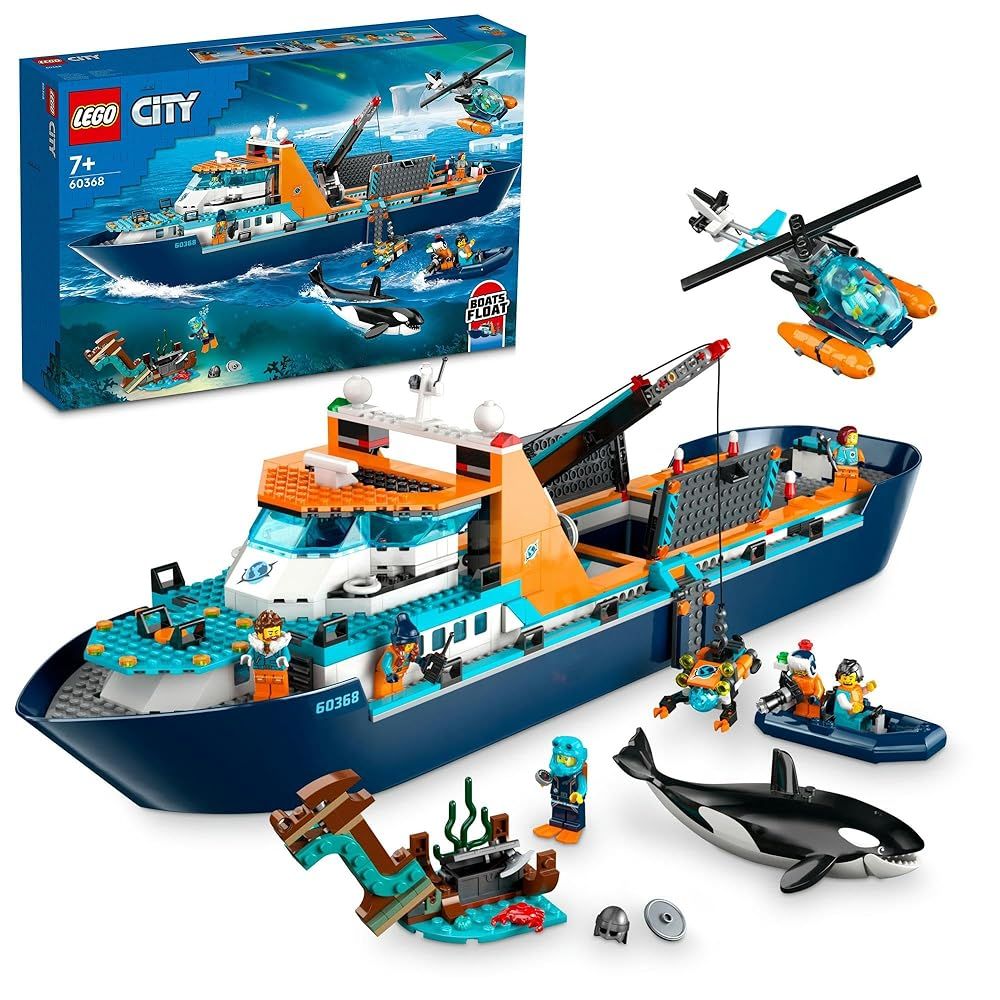 レゴ LEGO シティ 北 探検船 おもちゃ 玩具 誕生日 プレゼント ブロック 男の子 女の子 子供 7歳 8歳 9歳 小学生 街づくり 乗り物 車 ミニカー 60368