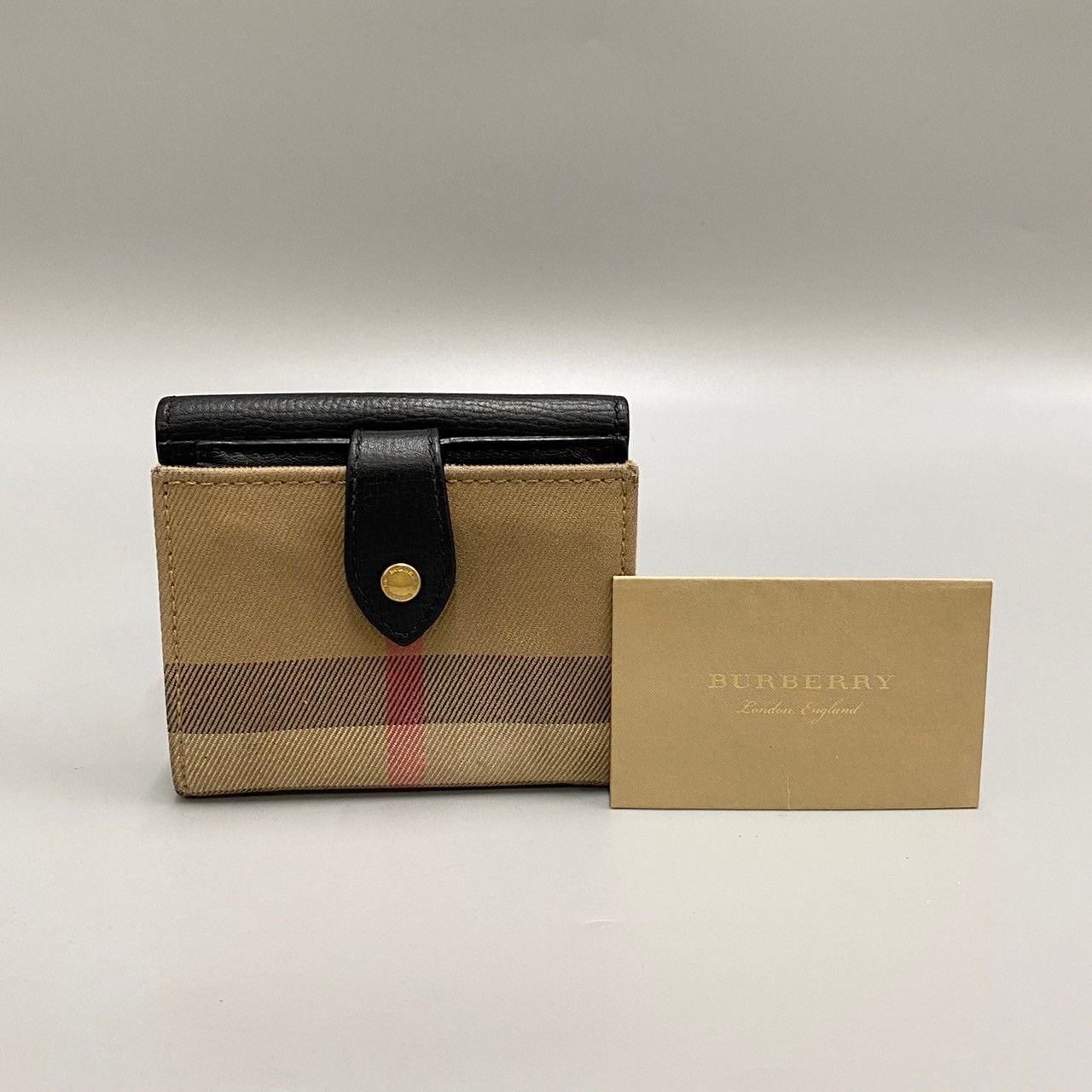バーバリー 折財布 財布 ノバチェック ブラウン 本革 未使用】BURBERRY