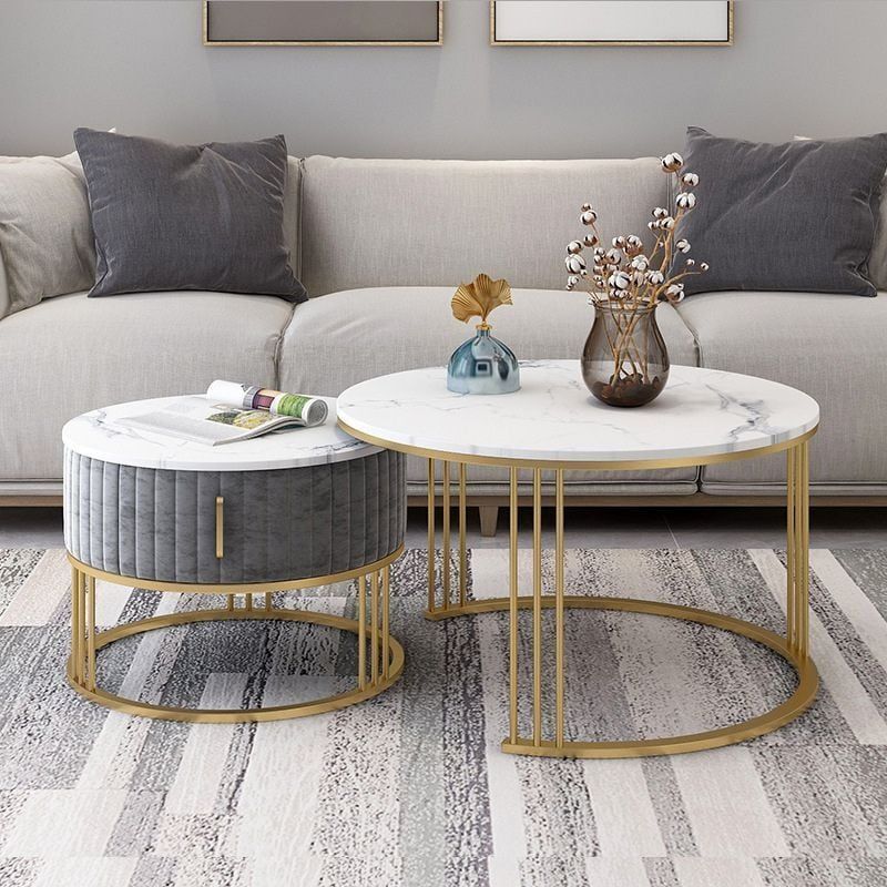 ロウヤ　二段式大理石風　ローテーブル　ネストテーブル ロウヤ 二段式大理石風 ローテーブル ネストテーブル LOWYA ロウヤ