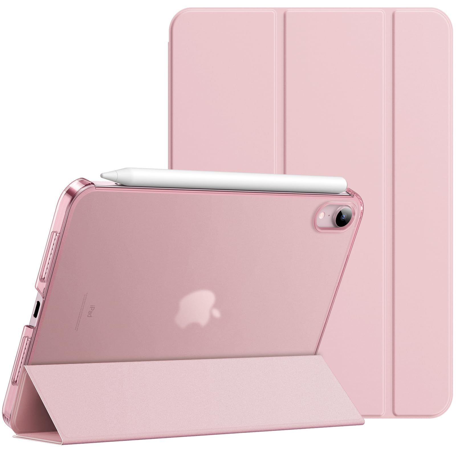 6 ケース mini 8 3インチ 2021モデル 第6世代 用 スリムスタンドハードバック モデル 第7世代 2025 ウェイクアップ オートスリープ機能付き Pro タブレットカバー A 17 iPad ピンク JETec