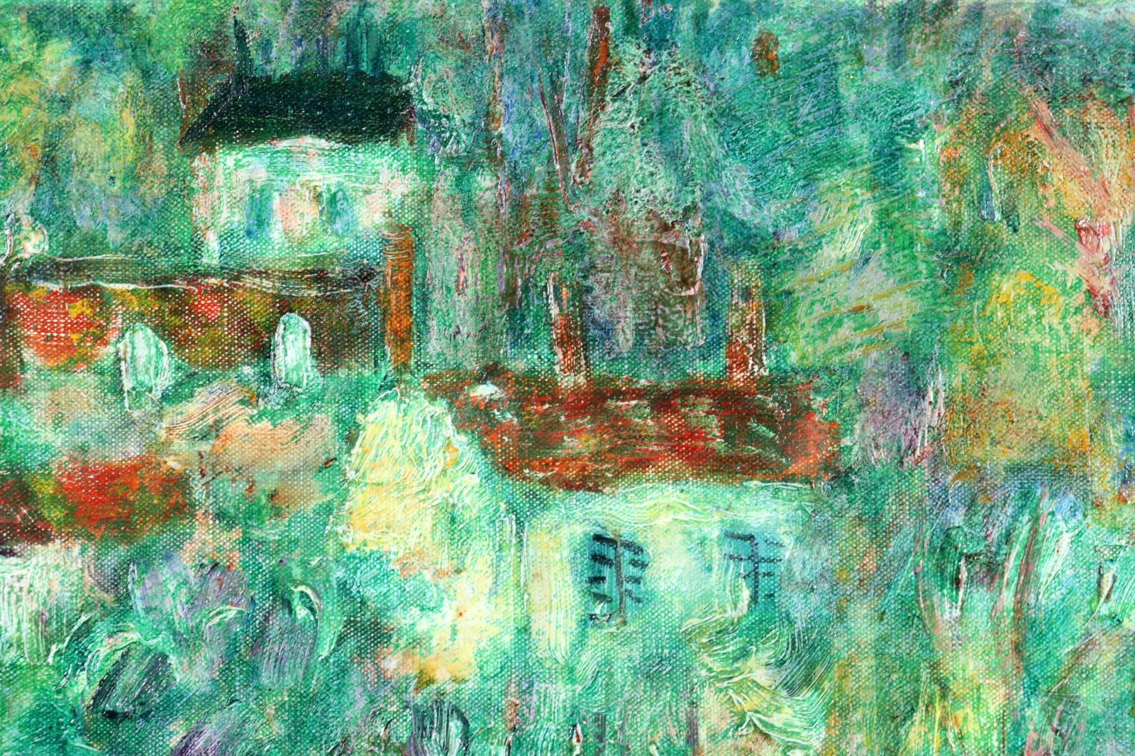 ピエール・ヌブー『パリ近郊』 風景画 水彩画 絵画 肉筆 額装 ピエール・ヌブー『パリ近郊』 風景画 水彩画 絵画 肉筆 額装