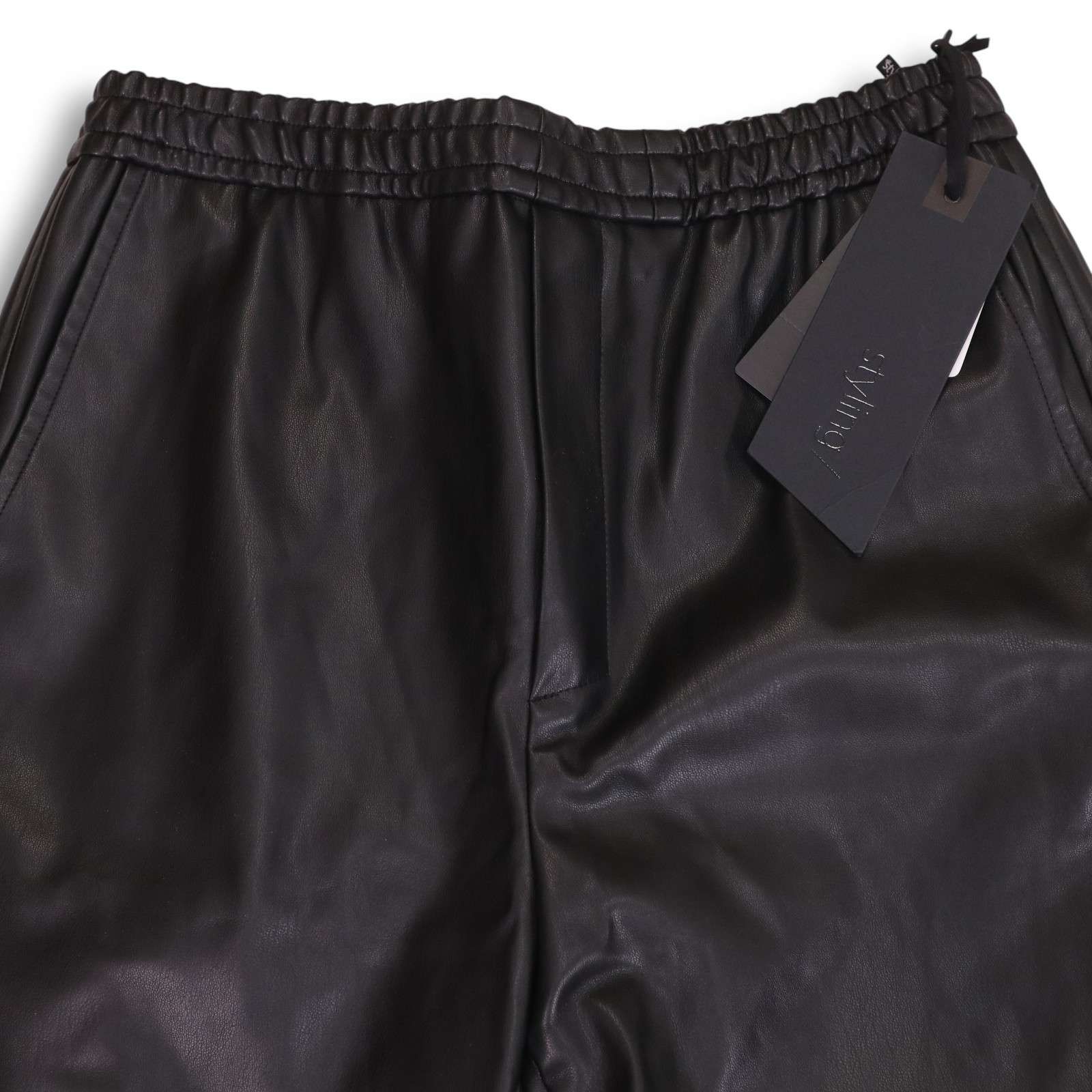 styling スタイリング ケイシラハタ 秋冬 ストレッチ フェイク レザー パンツ Sz.0 レディース 黒