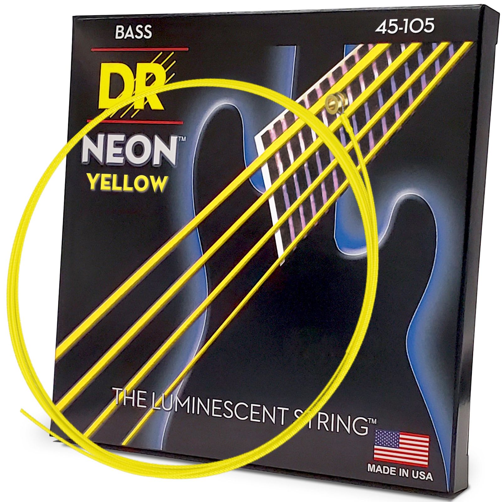 DR ベース弦 NEON ニッケルメッキ イエロー カラー コーテッド .045-.105 NYB-45