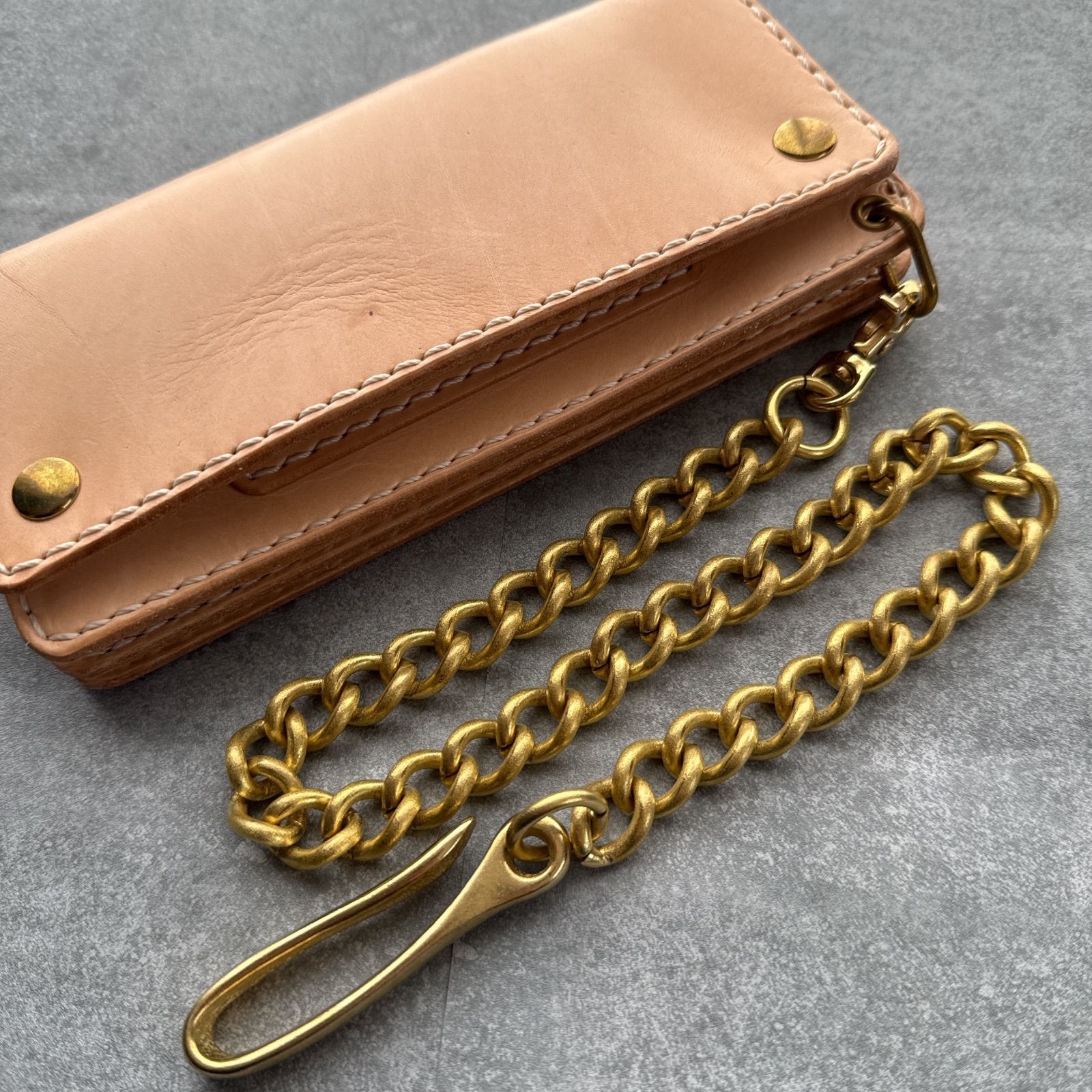 真鍮ウォレットチェーン no1 喜平タイプ ツリバリフック トラッカー