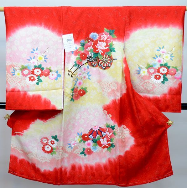 お宮参り産着 女児 女の子 正絹 のしめ 祝着 着物 一つ身 初着 高級 