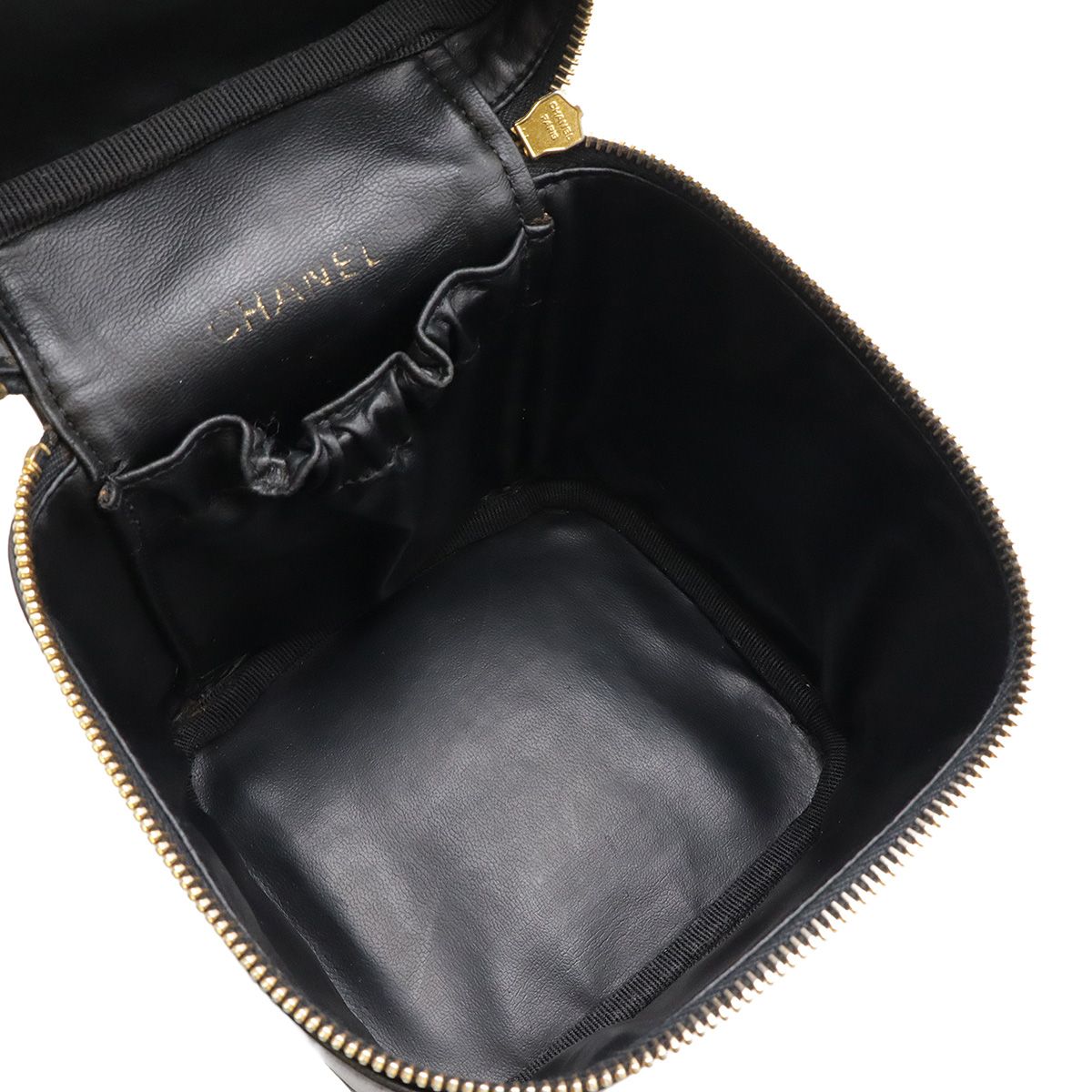 CHANEL シャネル ビコローレ ポーチ　ゴールドココマーク ブラック　レザー CHANEL シャネル ビコローレ ポーチ ゴールドココマーク
