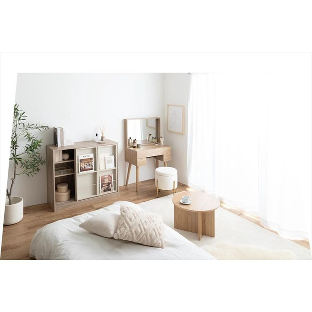 【幅71cm】Emu ミラー&収納付きドレッサーデスク　ナチュラル g134074]【幅71cm】Emu ミラー&収納付きドレッサーデスク ドレッサー