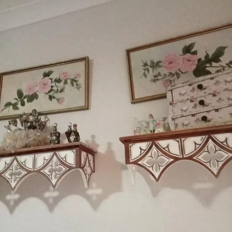 フランスアンティーク 古い木のウォールシェルフ 壁掛け 飾り棚 ラック