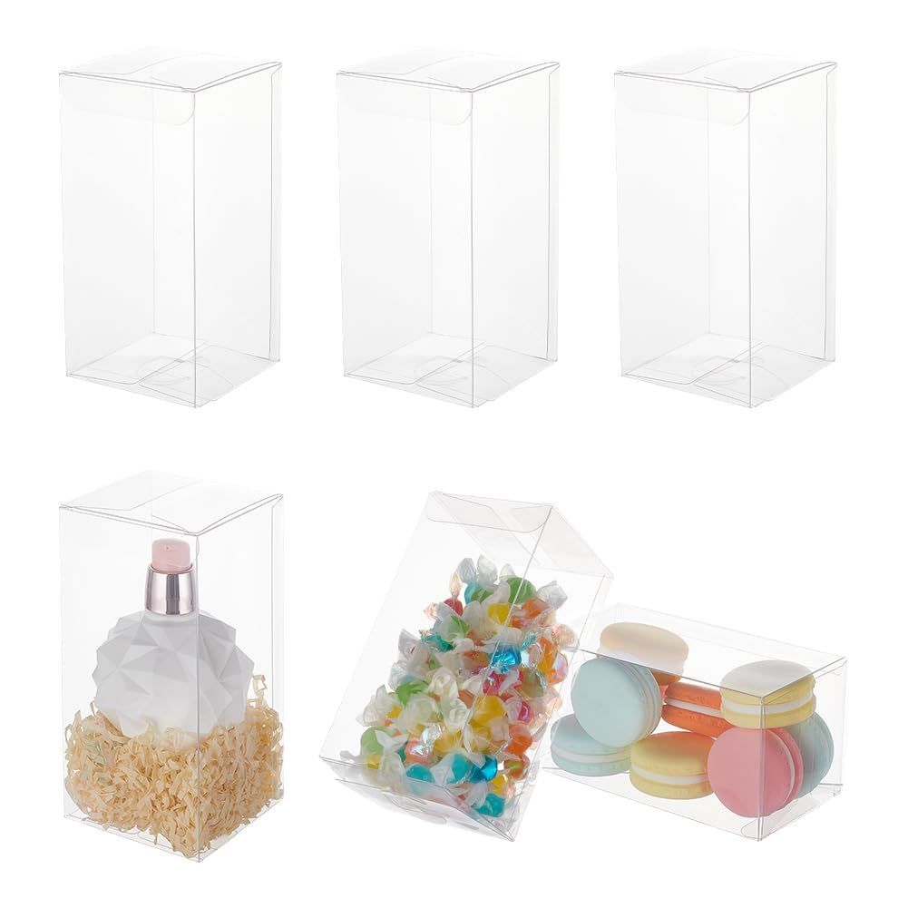 新着商品 BENECREAT 20個PVC透明プラスチックケース 14x7x7cm 折り畳みボックス 防水 ブレスレット展示 手帳テープ 小物入れ クリアギフトボックス 包装資材…