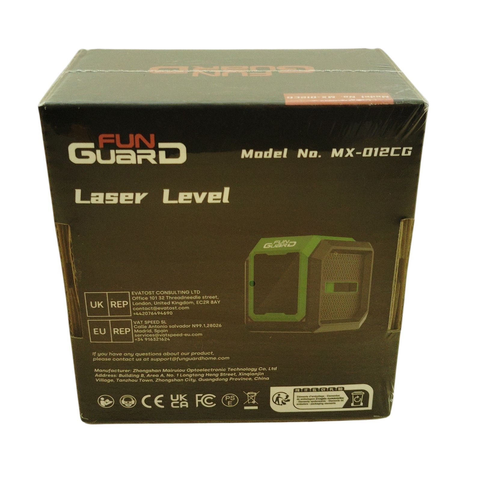 X09129 レーザー墨出し器 FUN GuaRD MX-012CG グリーン 新品 水平機能