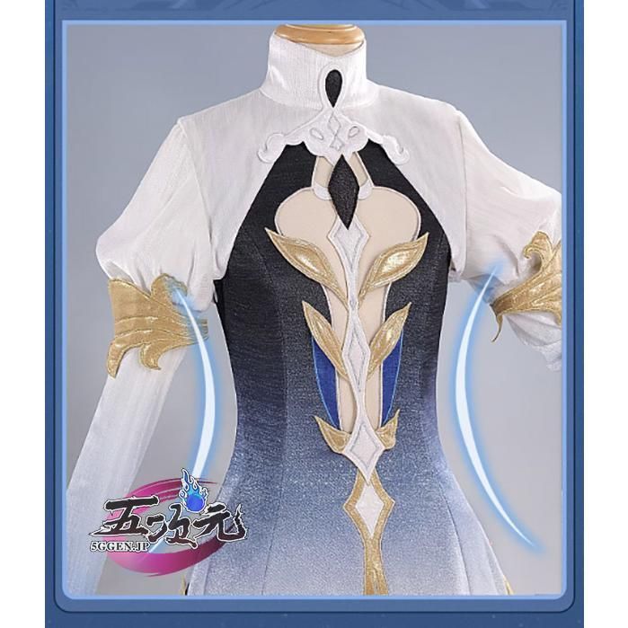 繊細な響きの 三分妄想 原神 コスプレ 水神 フォカロルス 神Ver 衣装 ウィッグ 追加可 BJ0923ML04 ハロウィン