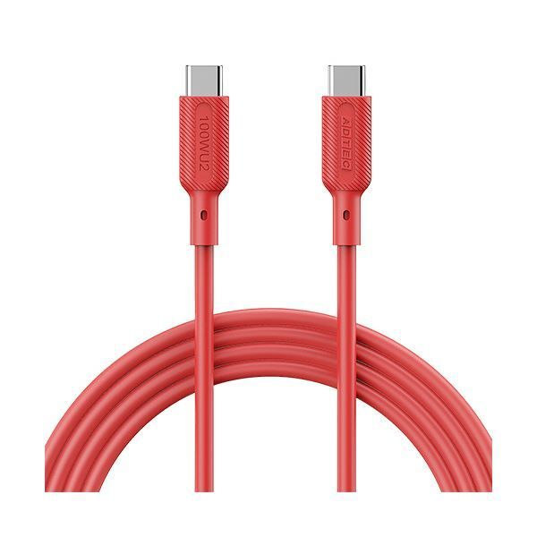 まとめ アドテックUSB2.0 Type-C to C ケーブル 100W出力 レッド 1m APC-V1010SCC-U2-RD 1本 ×5セット