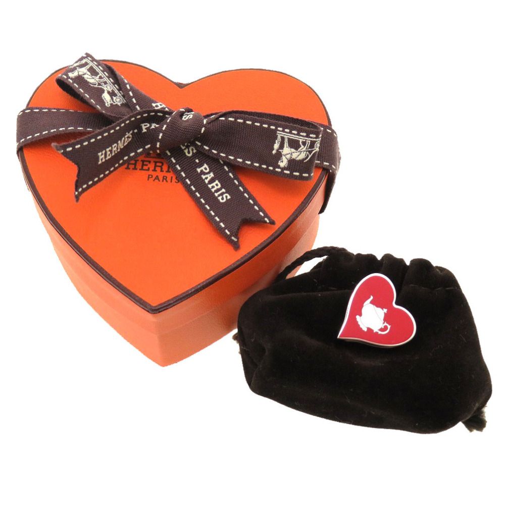 未使用 エルメス ティータイム ハート ツイリーリング ルージュ レッド