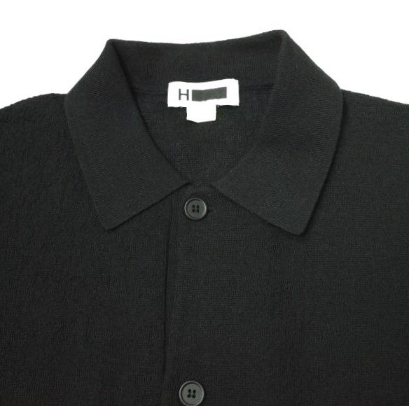 H BEAUTY&YOUTH】シンミラノポロカラーショートスリーブカーディガン