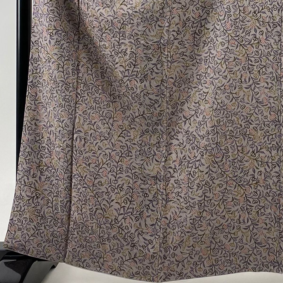 小紋 身丈161cm 裄丈64.5cm M 薄物 紗 菱 紫 正絹 美品 逸品 【中古  