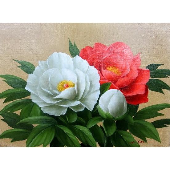 安田英明　薔薇 安田英明 「 バラ 」 油絵 ・ 油彩画 SM ( サムホール ) 絵画 洋画