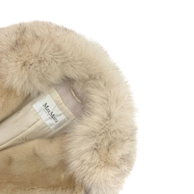 MaxMara マックスマーラ フォックス＆ミンクファー付 コート 白タグ