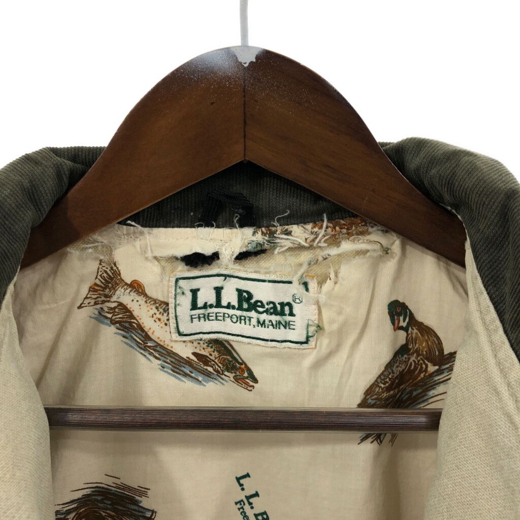 80年代 L.L.Bean エルエルビーン ハンティングジャケット アウトドア ライトグレー (メンズ) 中古 古着 Q8904