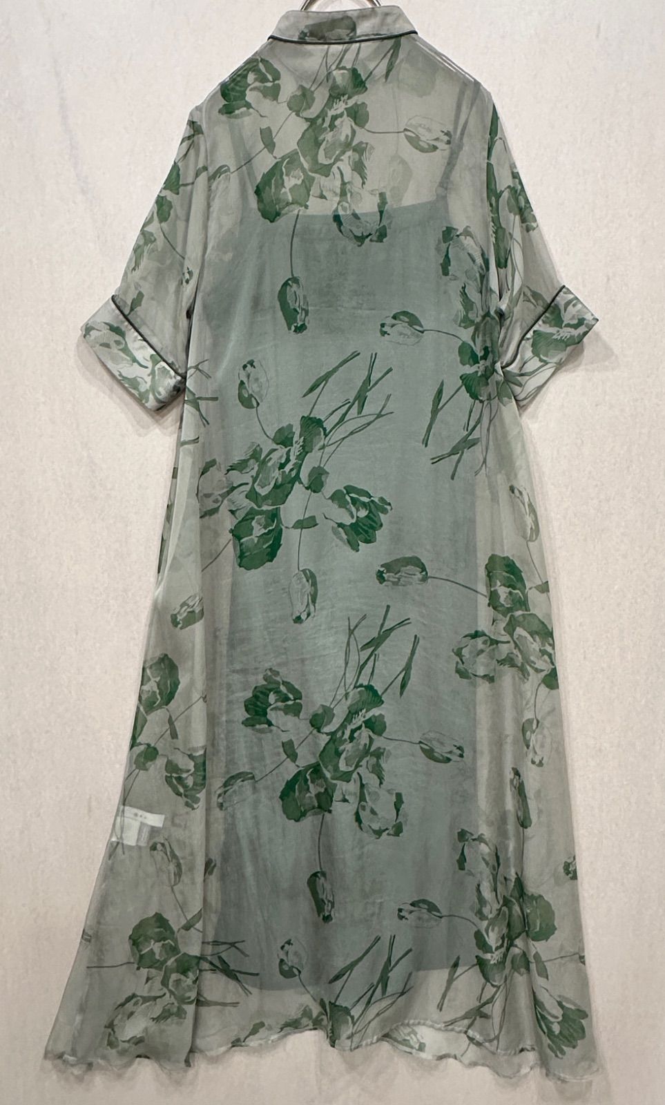 AMERI】ISLA PIPING SHEER DRESS S ameri vintage - メルカリ