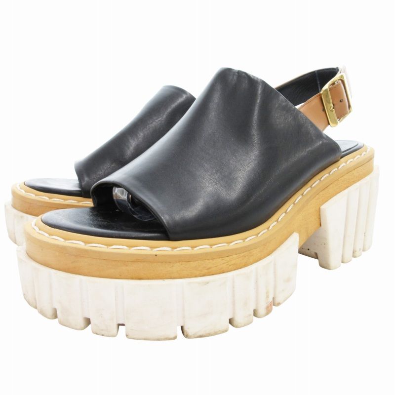 【美品】ステラマッカートニー エミリー 厚底 サンダル ブラック 35 箱付 美品】ステラマッカートニー エミリー 厚底 サンダル ブラック