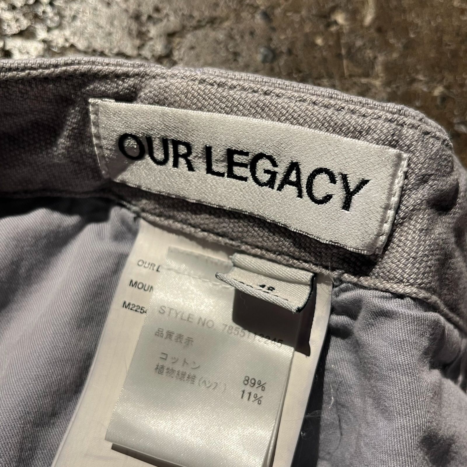 OUR LEGACY MOUNT SHORTS 48 アワーレガシー マウントショーツ カーゴ ハーフパンツ グレー コットンヘンプ