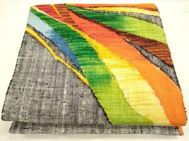 平和屋着物●八寸名古屋帯　紬地　間道　正絹　逸品　未使用　DAAT0500ob 平和屋着物○八寸名古屋帯 紬地 間道 正絹 逸品 未使用