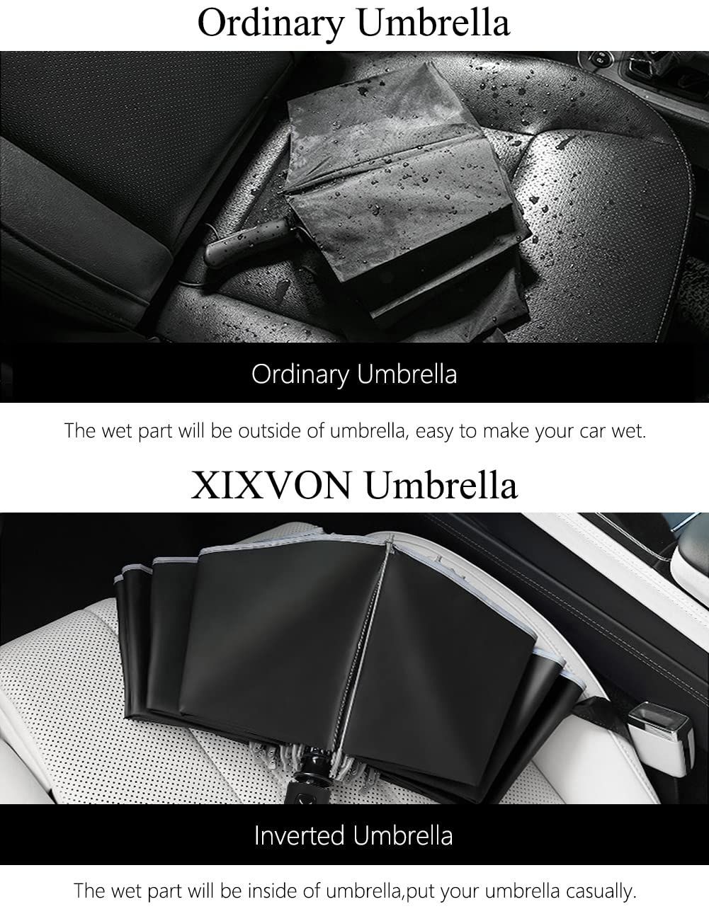 【数量限定】UPF | 50+ Plus 99％UV保護、強力な金属シャフト、頑丈な防風、トラベルポータブル| Umbrella 自動折りたたみ傘 XIXVON